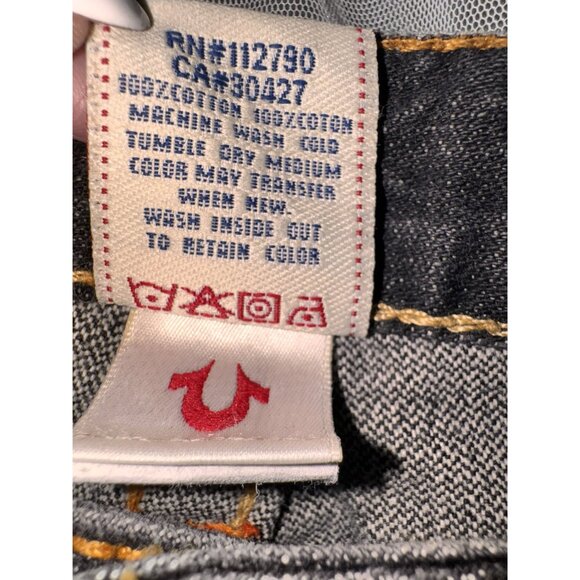 True Religion Dark Wash Low Rise Bootcut Jeans Womens Size 28 USA-Made Denim - Picture 12 of 12